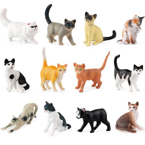 Figurine Animal - PVC - 3 5 À 7 5 Cm - Décoration Intérieure Extérieure Bureau Voiture Maison - Lot De 12 (1/5)