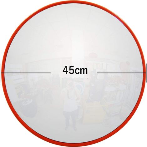 Convex Unbreakable Traffic Mirror For Driveway 130 Degree Wide Angle Blind Spot Mirror Security Mirror For Road Safety/Garage/Parking/Shop Security/Home Driveway/Alley/Car Park/Hospital/School 45CM