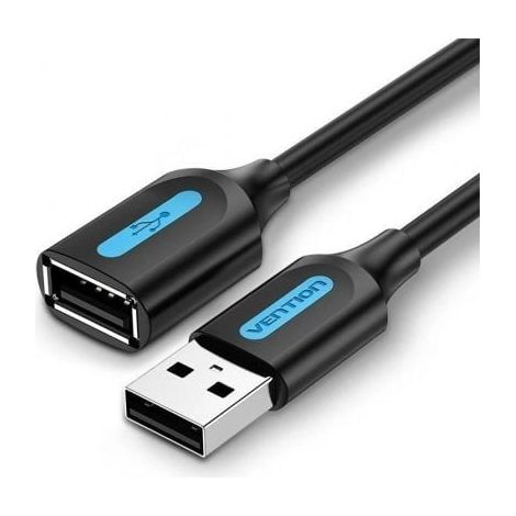 Cable Alargador USB 2.0 Vention CBIBG/ USB Macho - USB Hembra/ 480Mbps/ 1.5m/ Negro