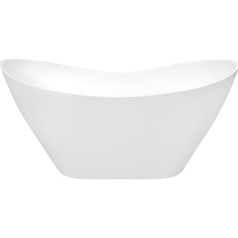Baignoire îlot blanc mat avec bonde noir VIYA 160x70 (1/4)