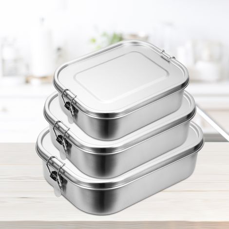 Jiubiaz 800+1200+1400 ml lunch box in acciaio inox sigillato bento lunch box in metallo per una capacità a prova di perdite con scomparti