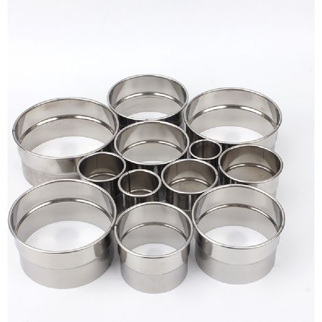 Emporte-Pièces Rond Pâtisserie pour Les Biscuits Les Pâtes à Sucre Les Gâteaux-12 Tailles Différentes 12pcs 12 Acier Inoxydable (1/5)