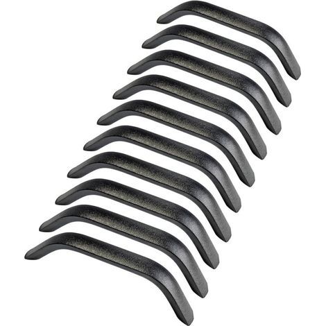 Set of 10 black aluminum drawer handles – 128mm center-to-center distance – Sandblasted finish – Moisture resistant for modern furniture (1/5)