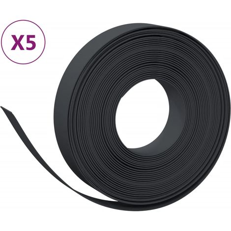 Bordures de jardin 5 pcs noir 10 m 10 cm polyéthylène