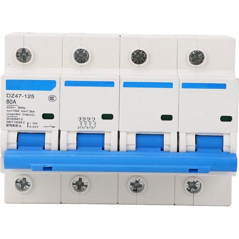 Disjoncteur sur rail 4 pôles 400 V 80 A, protection de sécurité polyvalente, interrupteur de sectionnement ignifugé pour la maison (1/5)