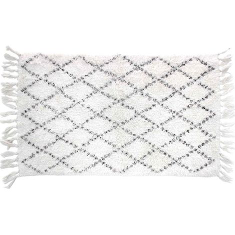 Tapis de bain 50x80cm Latika blanc 100%coton (1/2)