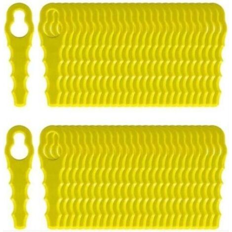 Lames De Rechange - Coupe Bordure - Compatible Ryobi RAC155 RAC157 RAC158 - 70 Mm - Plastique - Lot De 100 (1/4)