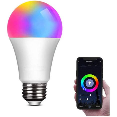 Ampoule LED E27 RGB+CCT, intensité variable 2 700 K-6 500 K, contrôle par application Bluetooth, changement de couleur, lampe d'ambiance LED pour chambre à coucher, décoration de fête (9 W = 60 W, 806 (1/5)