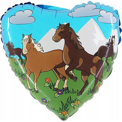 Ballon en aluminium Chevaux au galop, 18 pouces, 1 pièce.