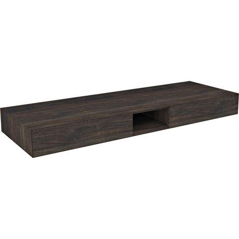 Meuble vasque MORIAN 140x14x48cm, chêne noir