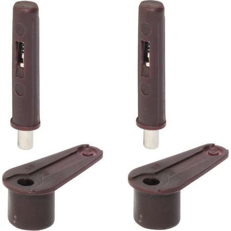 Pivot de porte universel marron à enfoncer – Charnière pour meuble – Angle d'ouverture 140° – Épaisseur de porte 12-21 mm – Lot de 2 (1/3)