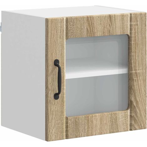Maison Exclusive - Mobile in vetro da parete LUCCA Rovere Sonoma 40 x 31 x 40 cm