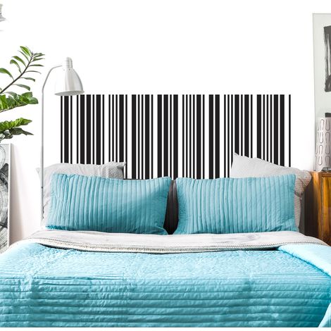 Sticker tête de lit, originale code barres, décoration décalée pour chambre, 60 cm X 160 cm (1/5)
