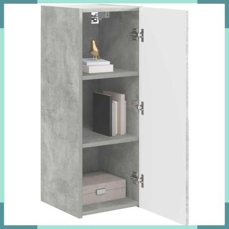 892295 Meuble TV mural Béton 30 x 31 x 80 cm Bois d'ingénierie (1/5)