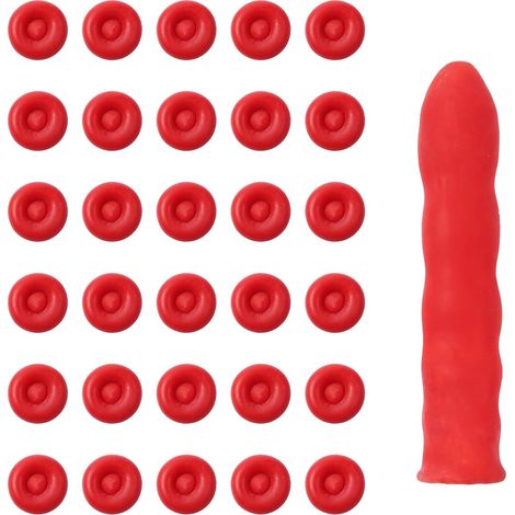 30 Pièces Bouchons de Calfeutrage, Latex Souple Capuchons de Calfeutrage Universels Couvercles de Tube de Calfeutrage Caulk Cap pour Sceller et Protéger les Tubes de Calfeutrage (Rouge) (1/5)