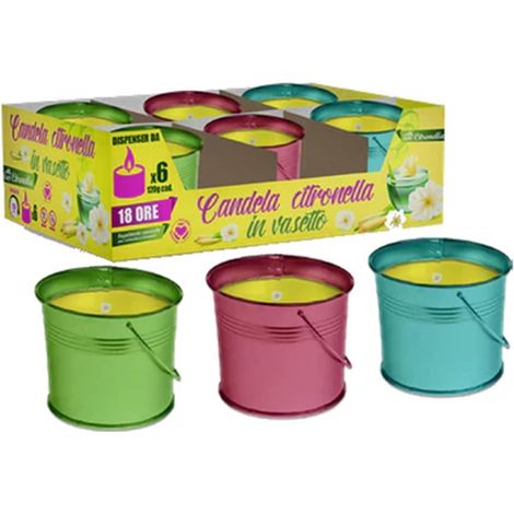 Trade Shop - Set De 6pcs Vela Con Aroma A Limón De Metal De Metal Repelente De Mosquito 032626 - (1/2)