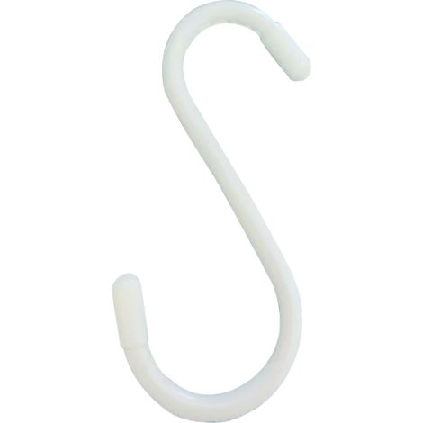 Ganchos en forma de S aptos para cocinas, armarios, baños, garajes, jardines, etc. (Blanco, 10,5 cm de largo, 1 unidad) (1/5)