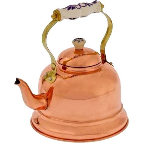Wasserkessel, Teekessel - aus Kupfer, mit Porzellanhenkel, 1,5L