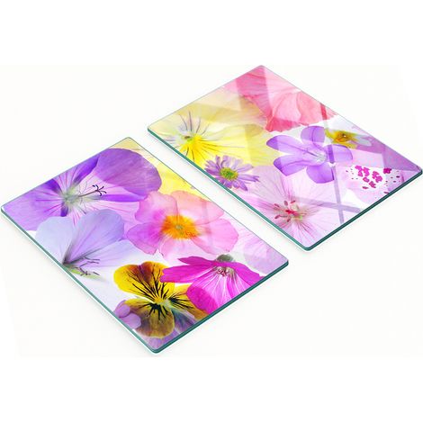 Juego de tablas de cocina de vidrio templado con estampado de pensamientos, 2 x 40 x 52 cm. (1/5)