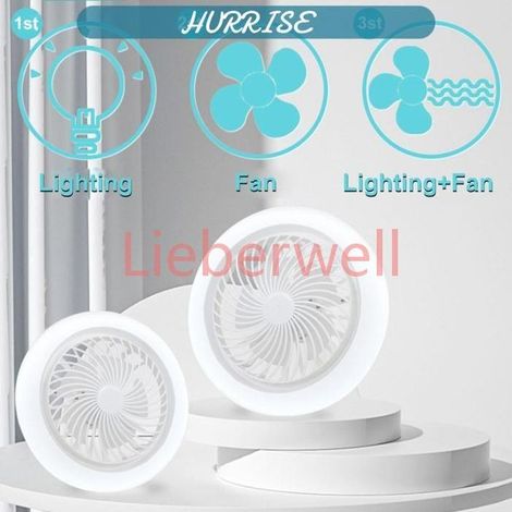 E27 Ceiling Sonew LED Fan Light, Small Fan, Decorative Ceiling Lamp with 3 White Lights, Quiet and Easy to Install (1/5)