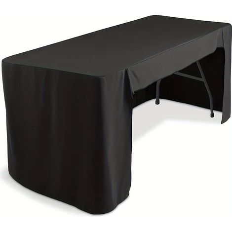 Une nappe noire, housse de protection pour meubles, idéale pour les expositions, les fêtes et les événements. (1/5)