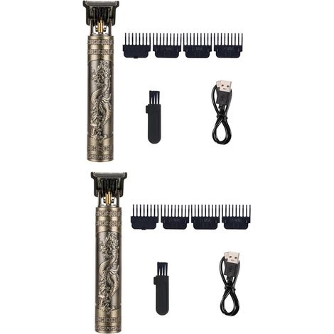 2X Rasoir de Coupe de Cheveux pour Recharge Rasoir Adulte ÉLectrique Vintage Tondeuse Rasoir Maison USB Chargement Salon de Coiffure A (1/5)