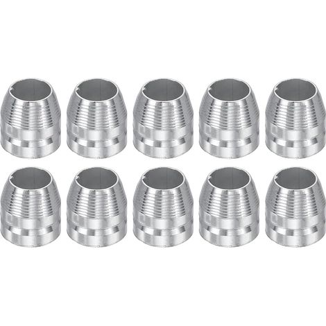 10PCS CALE DE MANCHE D'HACHE RONDE 10MM SILVER (1/5)