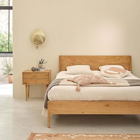 Lit en bois mindi massif 160 cm (1/5)