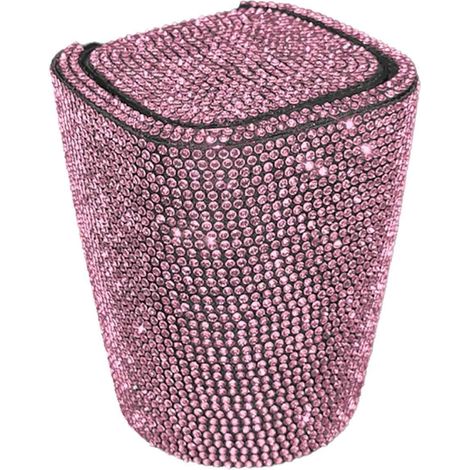 Cendrier de voiture incrusté de diamants, design original avec couvercle, aération intégrée et éclairage LED. (1/5)