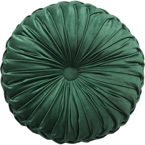 Coussin rond en velours uni, coussin citrouille, coussin rond pour salon, coussin rond pour canapé (1/5)