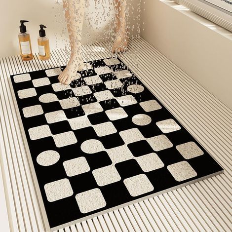 (60x90cm) Tapis de Douche Antiderapant, Tapis de Bain de Massage en Doux PVC Luffa, Moderne Style Tapis de Baignoire Antidérapant avec Trous de Drainage pour Zones Humides (1/5)