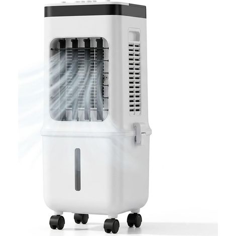 Rafraîchisseur d'Air Évaporatif 11L, Climatiseur Mobile avec 4 Packs de Glace, 3 Vitesses, Oscillation 70°, Autonomie 12H Silencieux pour Maison Bureau (1/5)