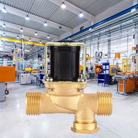 Vanne électromagnétique laiton 1/2 pouce NF fermée au repos pour admission d'eau DC12V (1/5)