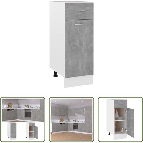 vidaXL Küchenmöbel - Schubunterschrank Lyon Betongrau 30x46x81,5 cm Holzwerkstoff (1/5)