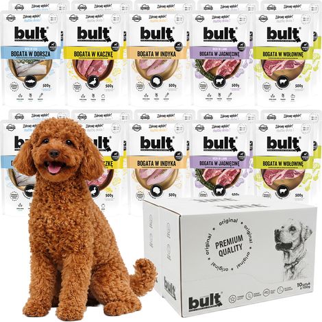 Alimento húmedo para perros BULT, mezcla de sabores, sobres de 20 x 500 g (1/5)