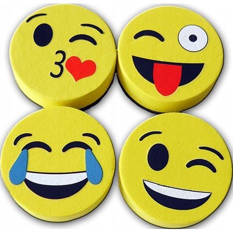 Magnetischer Radierer für Whiteboards, Emoticons, 4 Stück. (1/3)