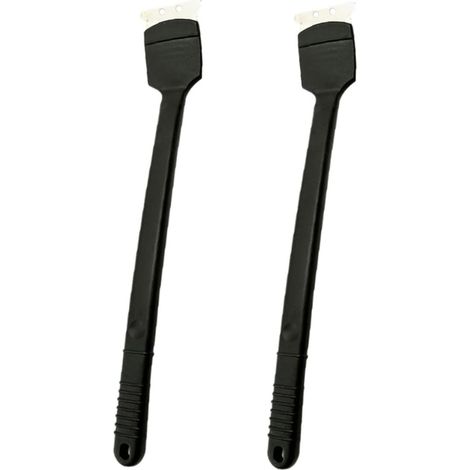 2 brosses grattoir fil acier long manche métal noir, nettoyage cages animaux (1/4)