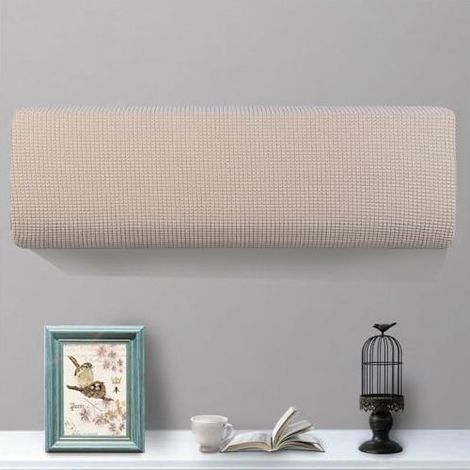 – Housse élastique pour climatiseur mural 80-86cm – Protection anti-poussière en polyester – Lavable et réutilisable – Couleur beige (1/5)