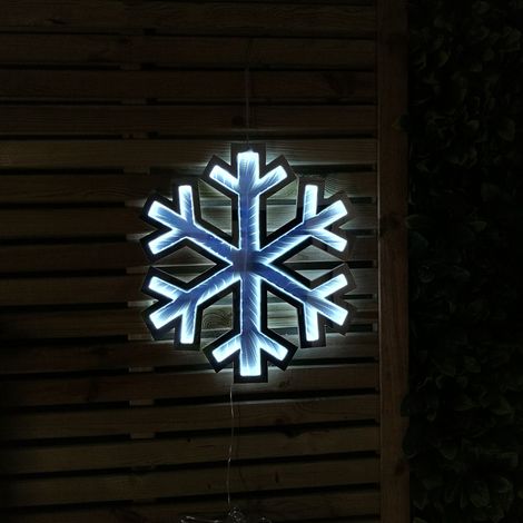 40cm Infinity Light up Hanging Christmas Snowflake Decoration with White LEDs (1/4)