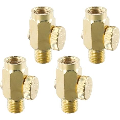 4 Pcs Brass Air Regulator 1/4 NPT Solid Brass for Compressed Air Pressure Valve (1/5)