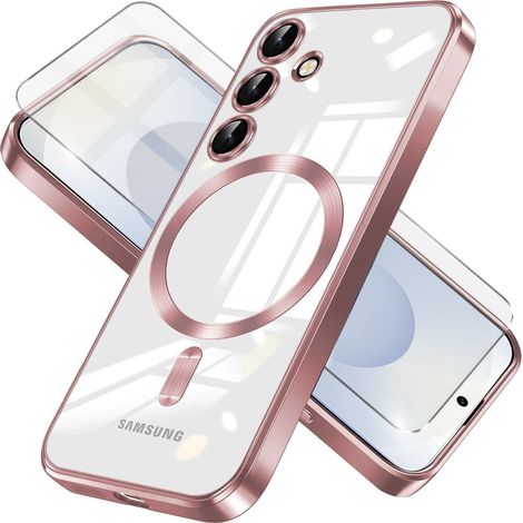 Schutzhülle für Samsung Galaxy S25+ Plus, Electro MagSafe, Roségold + Displayschutzfolie aus Glas (1/5)