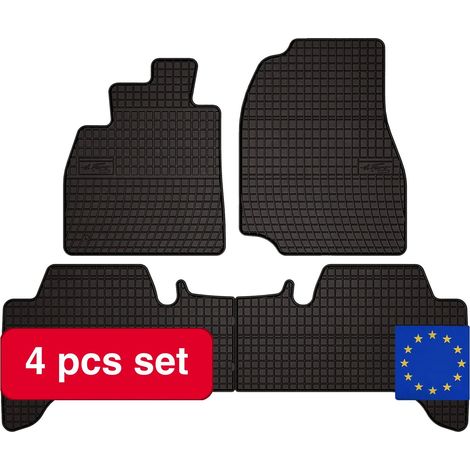 Tapis de voiture en caoutchouc, ajustement sur mesure, protection durable, noir (1/5)