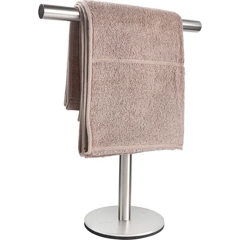 Porte-Serviettes de Bain en Forme de T, en Acier Inoxydable SUS304, Finition brossée, Barre de Tour pour Salle de Bain, Cuisine, Coiffeuse (1/5)