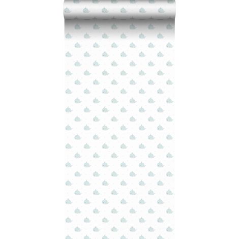 papier peint baleines vert grisé et blanc - Sanders & Sanders (1/5)