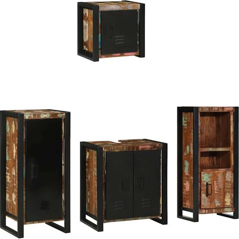 Maison Exclusive - Badezimmermöbel-Set mit Regal 4 pcs Massives u