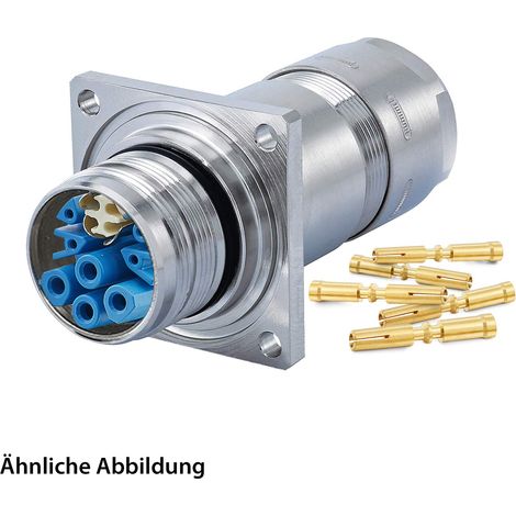 HUMMEL SET inkl. Kontakte M23 Hybrid Wanddurchführung Kupplung, Crimpein. gerade Polzahl 3+4+4+PE, Buchse Vorder- oder Hinterwand, Klemmbereich 11,0mm - 17,0mm - 1 Stück