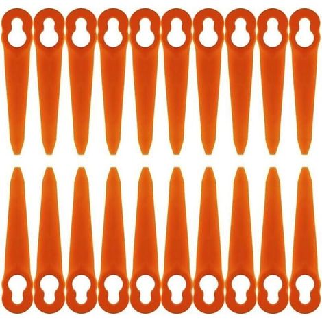 Un ensemble de 100 lames de rechange en plastique, compatibles avec les lames à brosse STIHL Polycut 2-2, Polycut 3-2 FSA 45, FSA 57, FSE 52 et SWIFT 40 V