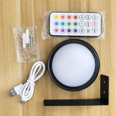 Lampe pour tableau LED rechargeable RGBW 13 couleurs boîtier noir 0,8 W avec télécommande t048e-rgbw-1 réf 7956 170 g – Livraison gratuite