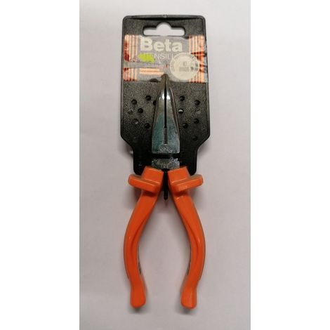 BETA 1168/160 - PINZE A BECCHI MEZZOTONDI LUNGHISSIMI PIEGATI ZIGRINATI 160MM MANICO ARANCIONE