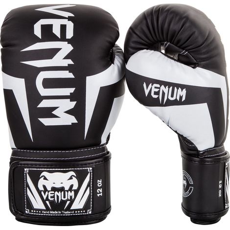 Gants de boxe Venum Elite Noir/Blanc 12 oz (1/4)